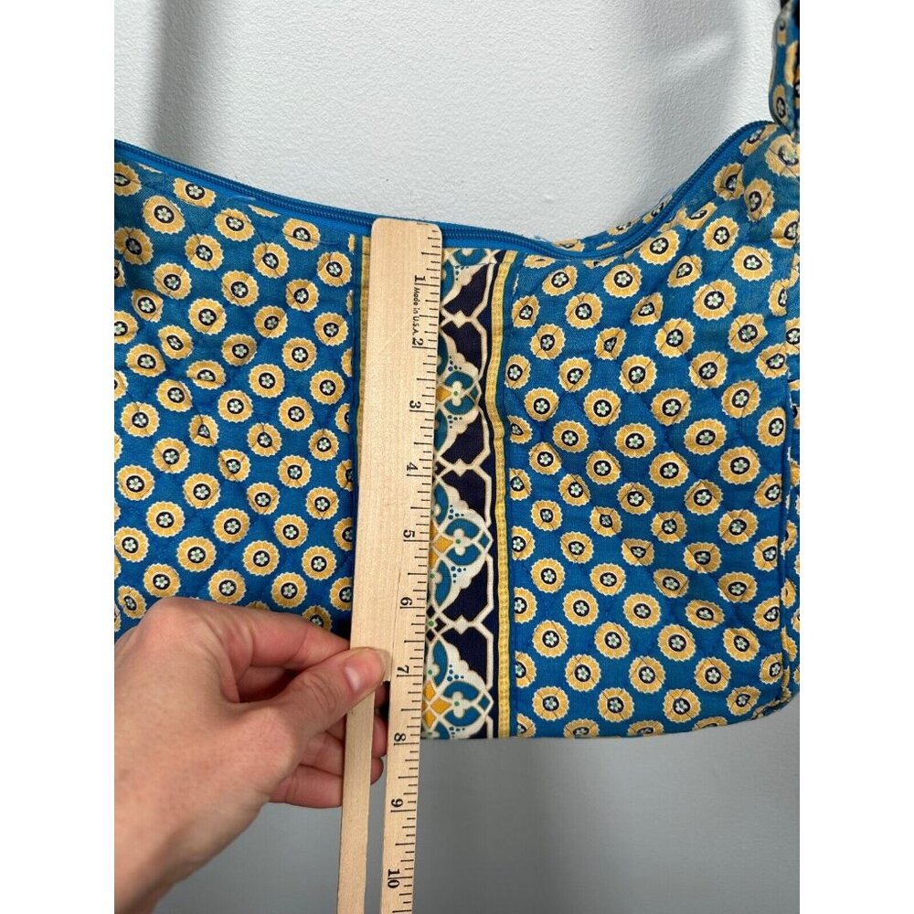 Vera Bradley Floral Shoulder Bag Yellow‎ Blue Zip Pockets Adjustable - Picture 13 of 16